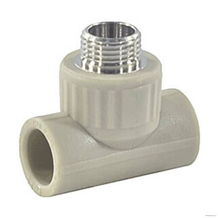 Тройник комбинированный VALFEX PP-R Dn25х3/4" НР (серый)