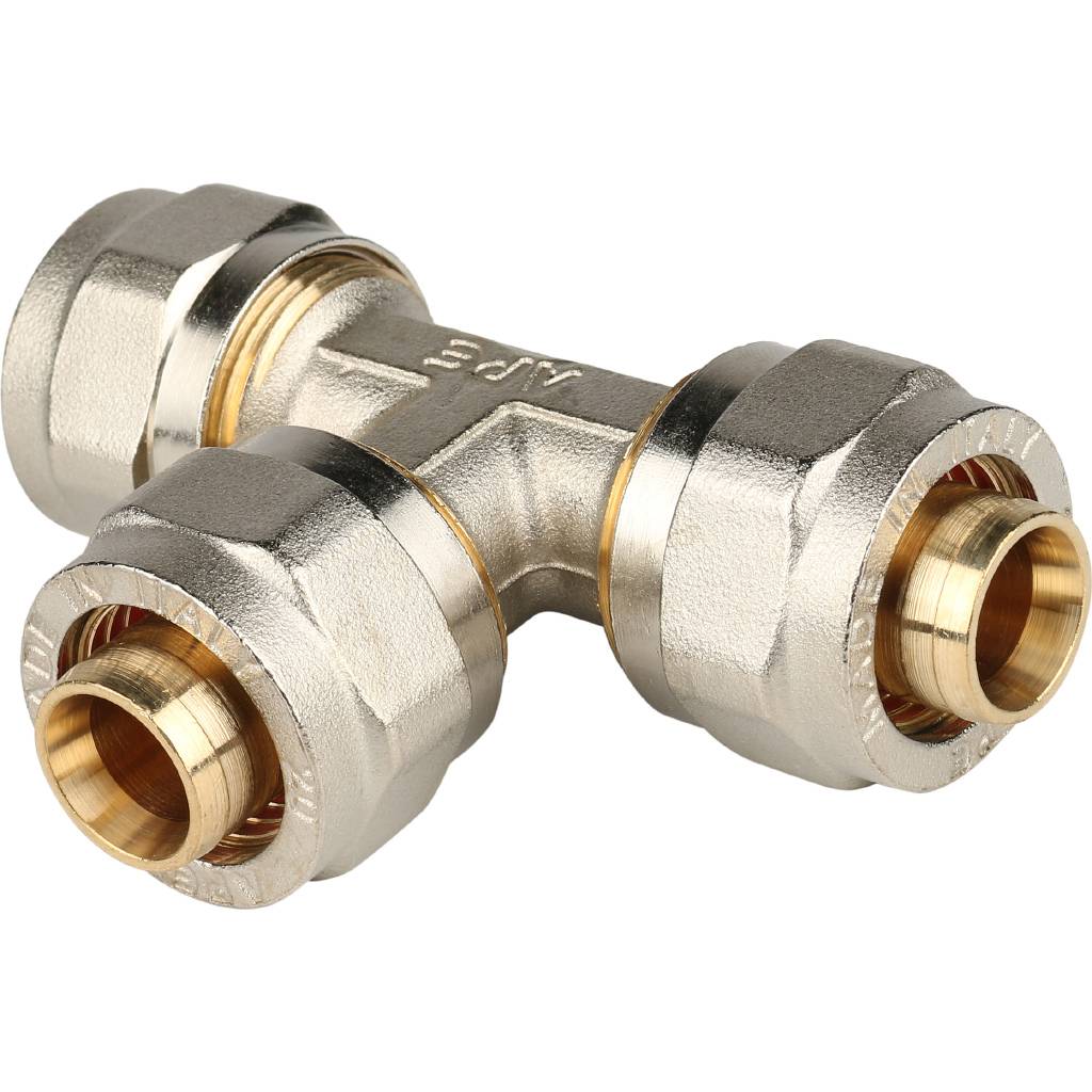 Тройник STOUT 20 равнопроходный для металлопластиковых труб (винтовой)