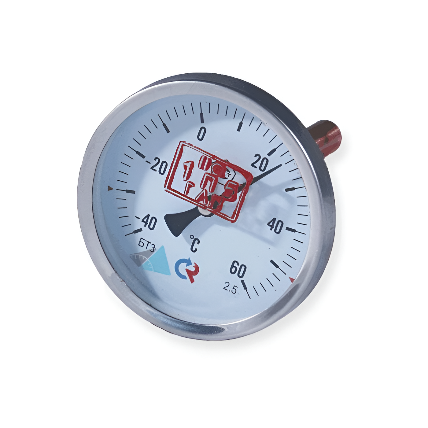 Термометр биметаллический Росма БТ-51.211 Дк100 -40+60°С L=100мм G1/2" с погружной гильзой (осевой)