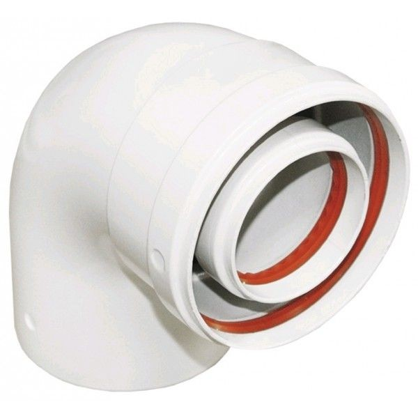 Коаксиальный отвод Baxi 87° D80/125 для конденсационных котлов (полипропиленовый)