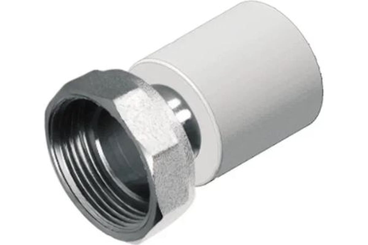 Муфта Политэк 25х3/4" PPRC с накидной гайкой (белый)
