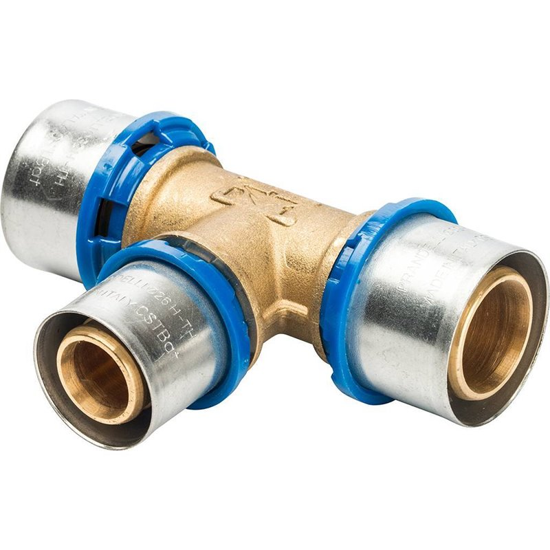 Тройник переходной Prandelli Multyrama 50х40х50 профиль H, TH, U для металлопластиковых труб