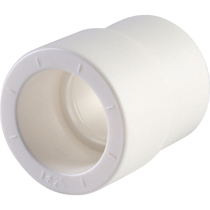 Муфта переходная Политэк 32х25 внутренняя/наружная для полипропиленовых труб (сварка) белая