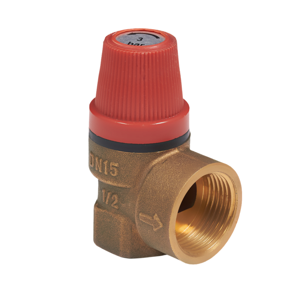 Предохранительный клапан Aquasfera 3008 Ду15х15 Ру10 G1/2"хG1/2" ВР Рн=3 угловой пружинный