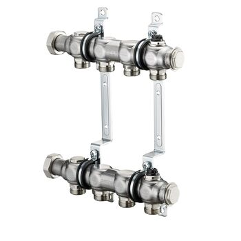 OVENTROP Гребенка из нержавеющей стали "Multidis SH" 1" для присоед.отоп.приборов, на 12 контуров