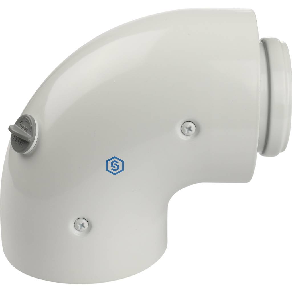 Адаптер STOUT DN60/100 угловой 90° коаксиальный (совместимый с Baxi, Viessmann)