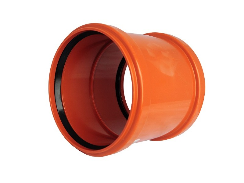 Муфта двухраструбная VALFEX PP-B Дн160 ремонтная для наружной канализации (рыжий)