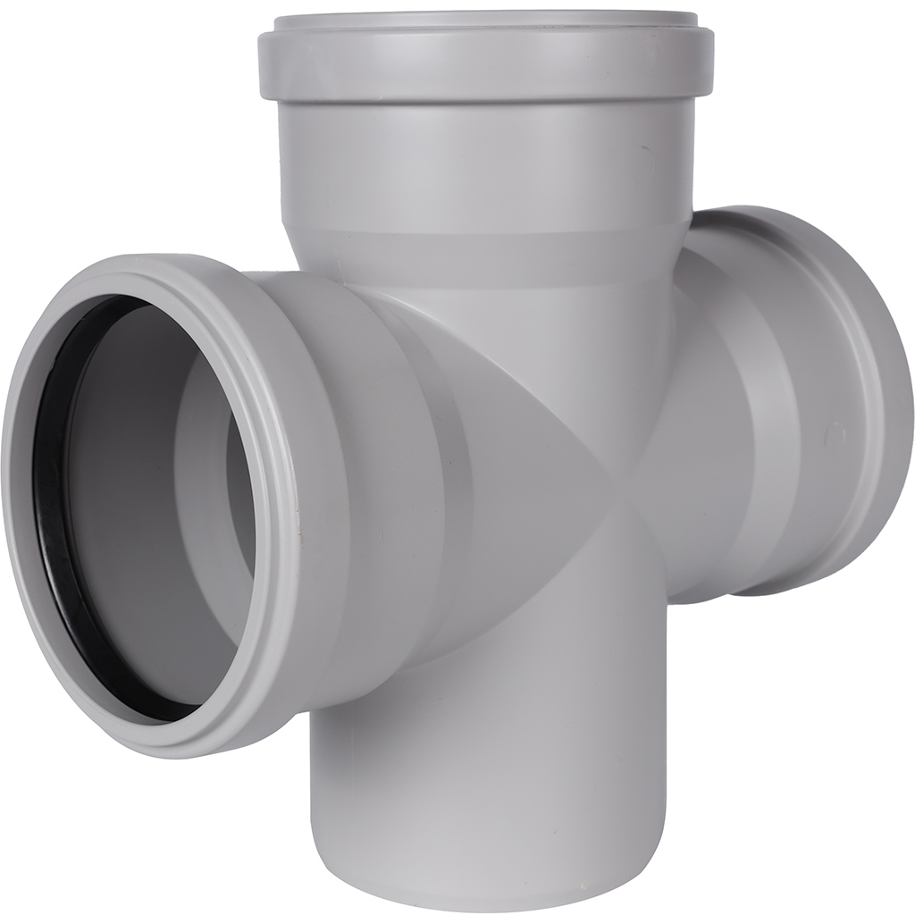 Крестовина STOUT 110х110х110/87,5° одноплоскостная канализационная бесшумная