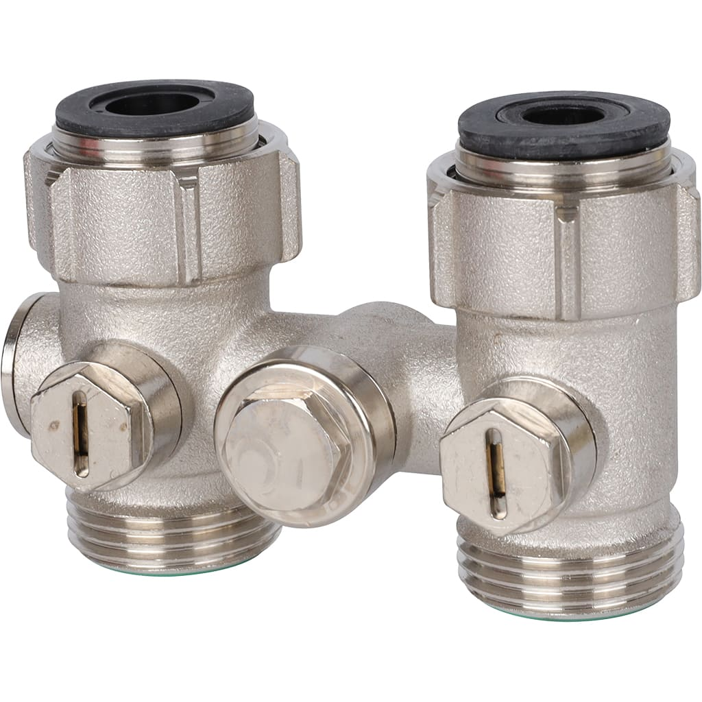 Узел нижнего подключения Meibes D2/50 3/4"BPx3/4"HP прямой c байпасом (для однотрубных систем)