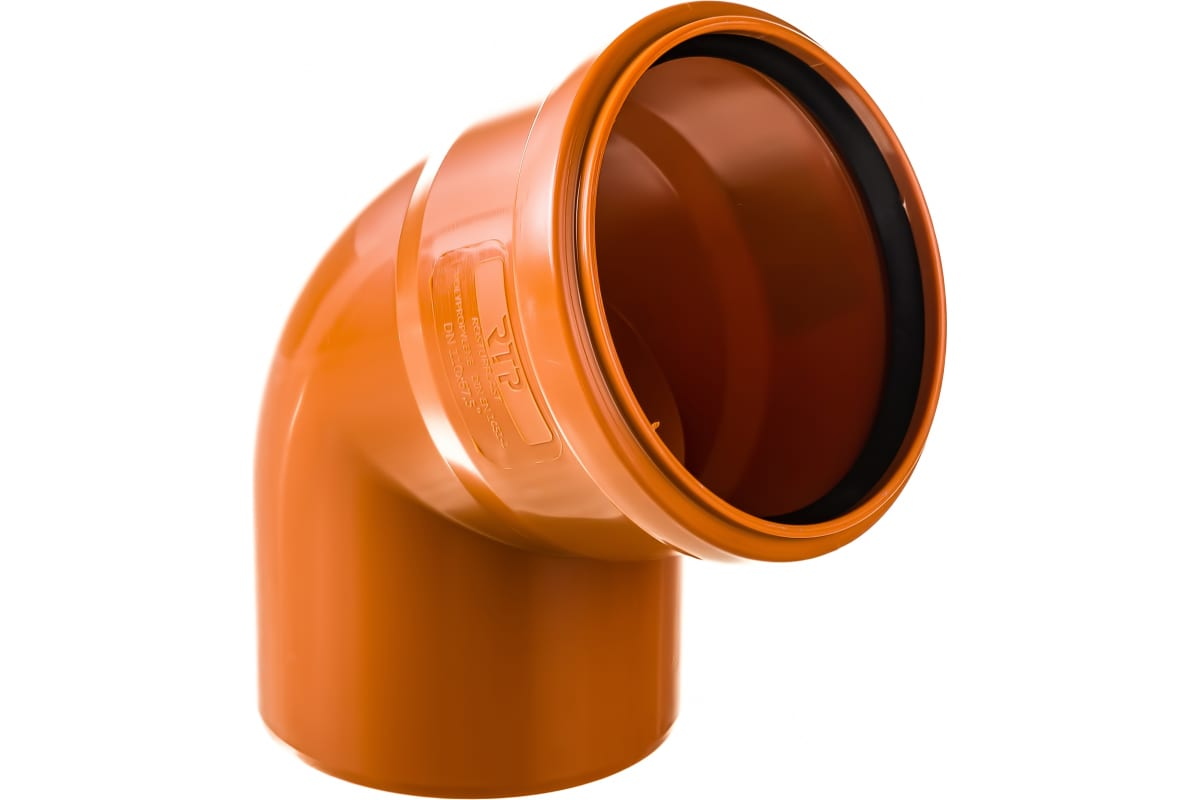 Отвод РосТурПласт PP-B Дн110х67° наружная канализация (рыжий)