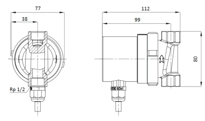 Циркуляционный насос Shinhoo INSTANT 15-1.5 II BL 80мм 5Вт 1x230В 50Гц Rp 1/2" (латунный)