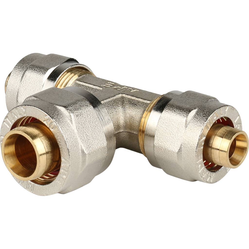 Тройник STOUT 16x20x16 переходной для металлопластиковых труб (винтовой)