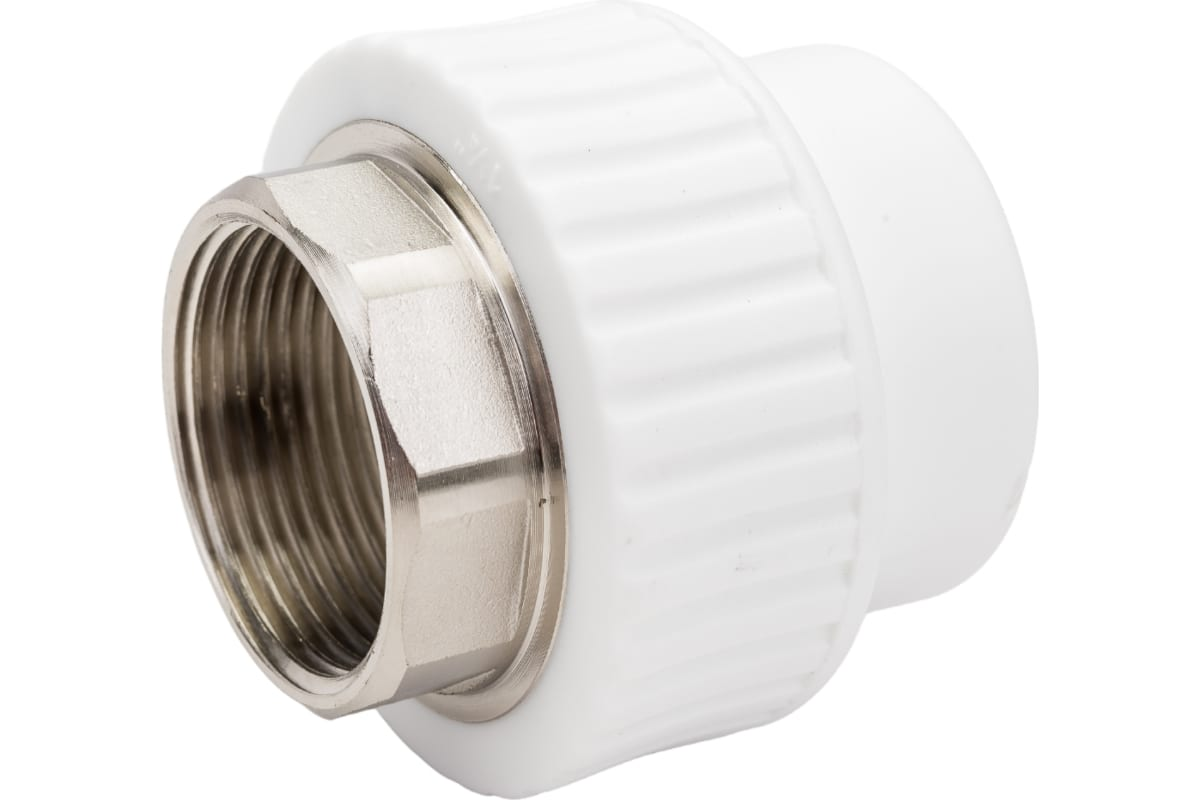 Муфта комбинированная РосТурПласт PP-R Дн50х1 1/2" ВР под ключ (белая)