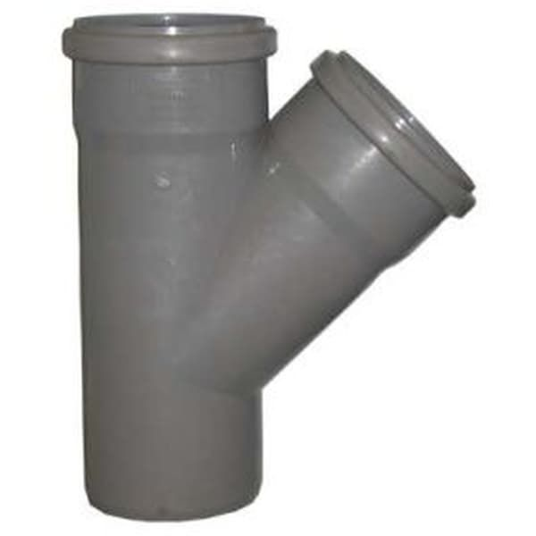 Тройник Хемкор НПВХ Дн110х110х45° (серый)