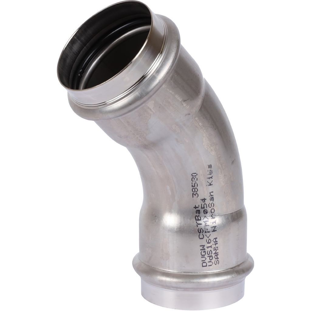 Отвод Sanha NiroSan 45° 54 ВПр-ВПр 9041