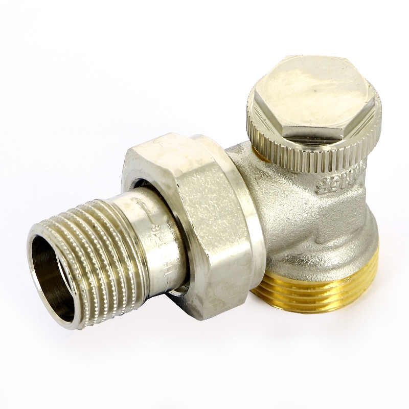 Вентиль обратный UNI-FITT угловой НН 1/2х3/4EK никелированный с разъёмным соединением THERMO