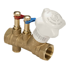 Клапан балансировочный Giacomini R206B Ду15 Ру25 Kvs2.7 ВР с измерительными штуцерами и сливом