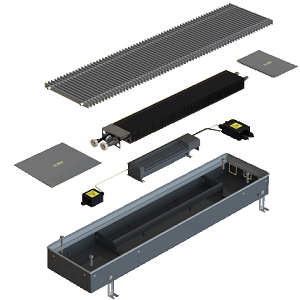 Конвектор ELSEN EKQ 190*90*2100 роликовая решетка (цвет алюминий)