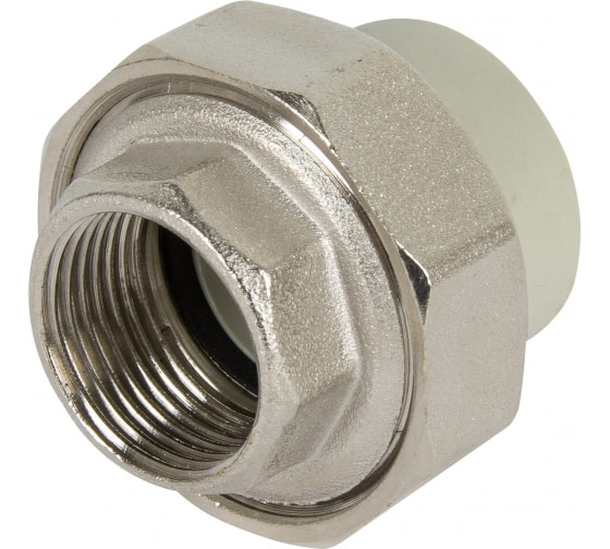 Муфта комбинированная разъёмная (американка) VALFEX PP-R Dn25х1" ВР (серый)