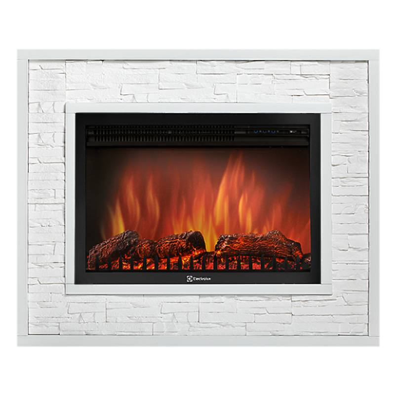 Портал Firelight Loft 30 (камень белый, белая эмаль)