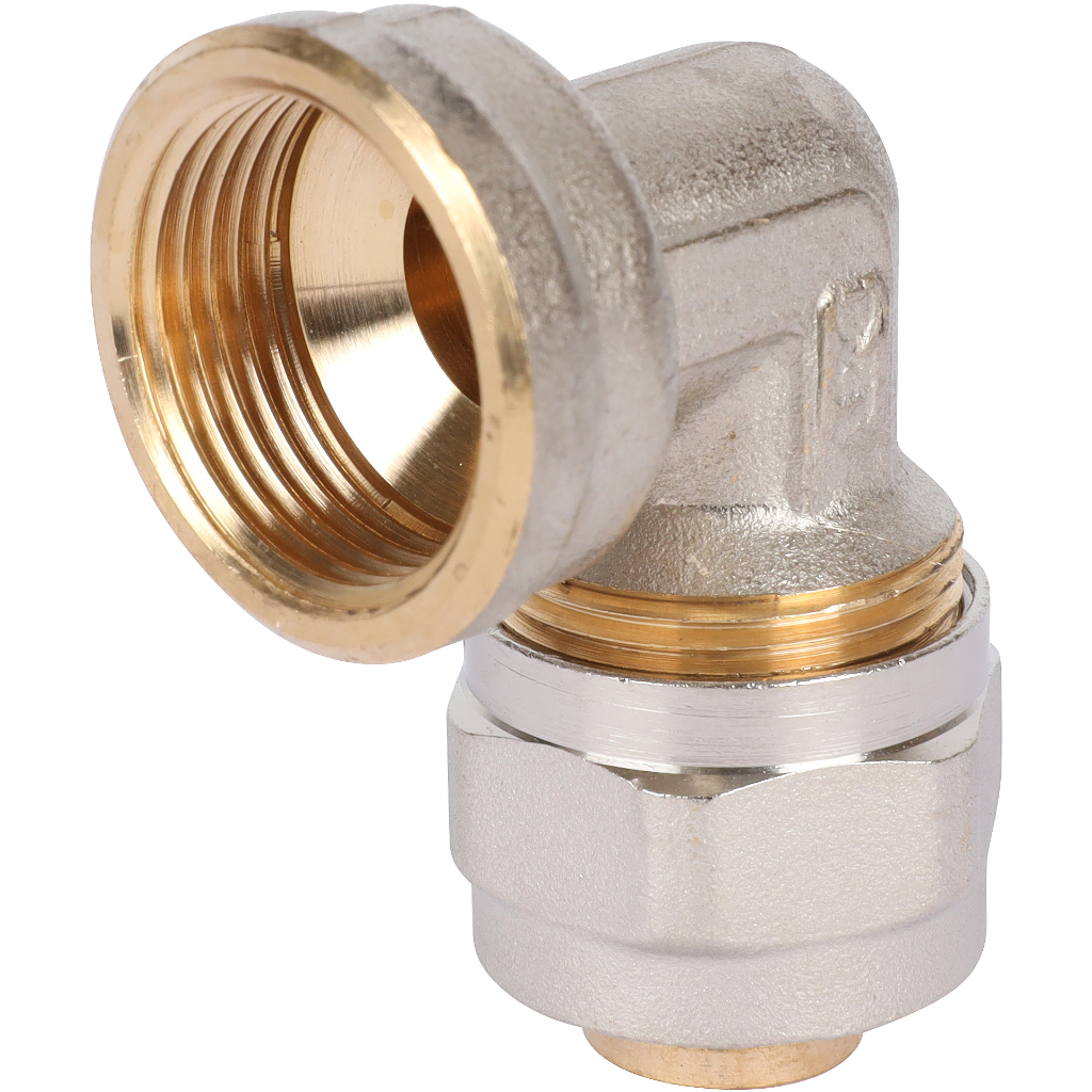 Угольник-переходник STOUT 3/4"х20 с внутренней резьбой для металлопластиковых труб (винтовой)