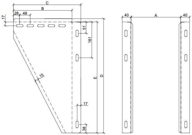 Опорная консоль JEREMIAS DW-FU D150 с отступом от стены 50-150 мм
