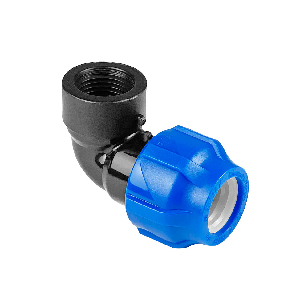 Отвод компрессионный VALFEX ПНД Дн63х2 1/2" ВР Ру16