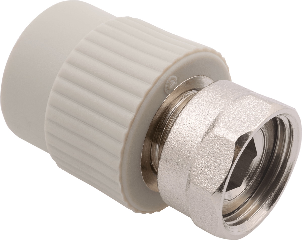 Муфта переходная AlcaPipe PPR MP 25x3/4" с внутренней металлической резьбой и накидной гайкой