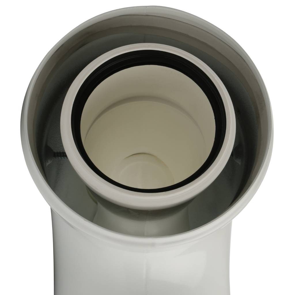 Угол STOUT 90° DN60/100 м/п конденсац. с инспекционным окном PP-FE