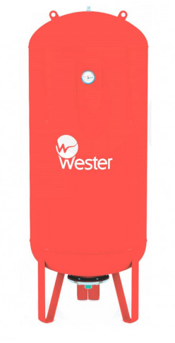Расширительный бак Wester WRV 750л 10 бар 1 1/4" ВР для отопления (красный)