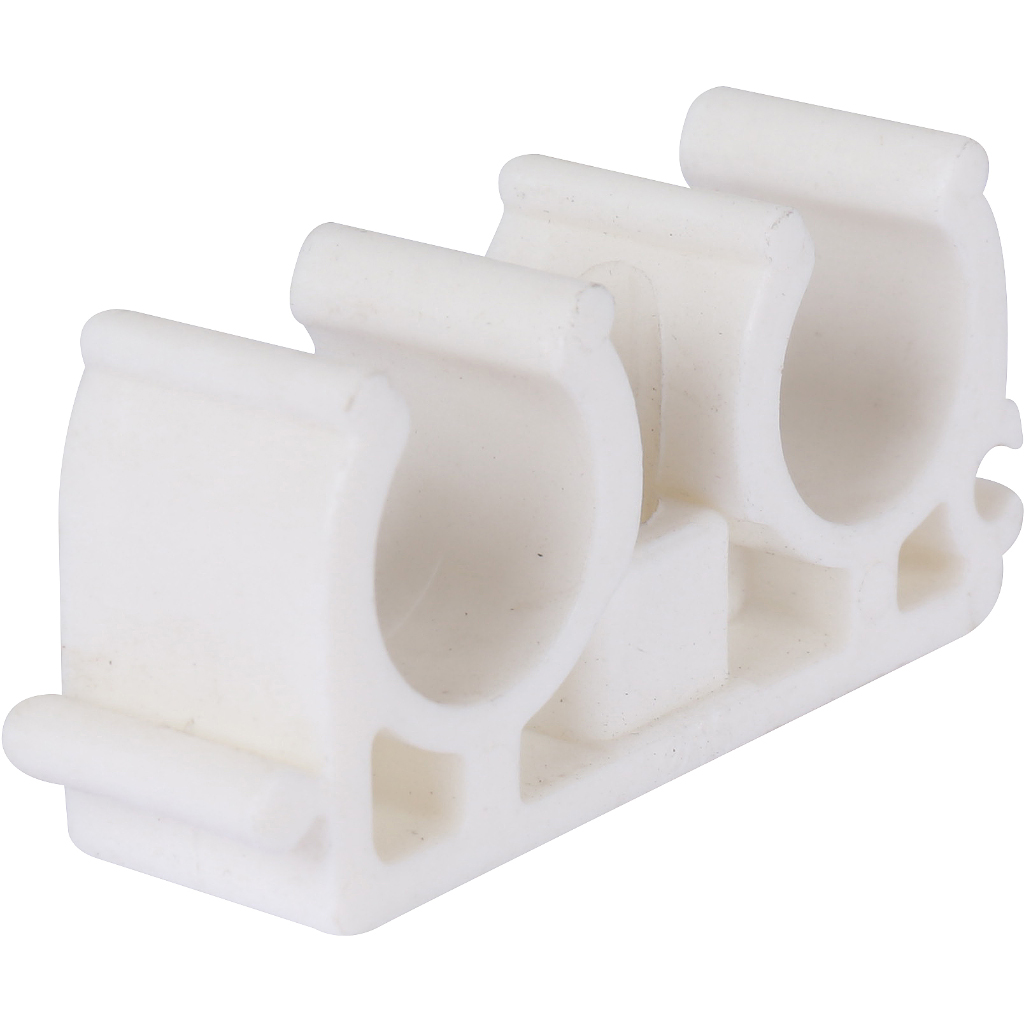 Kalde d=16 Двойное крепление для полипропиленовых труб под сварку (цвет белый)