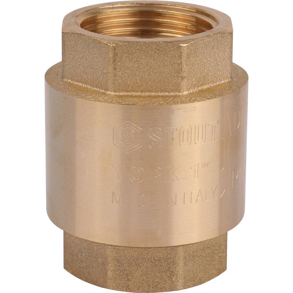 Клапан обратный STOUT 1" пружинный муфтовый с пластиковым седлом