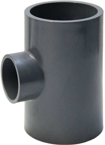 Тройник переходной Aquaviva ПВХ Дн110х63х90° Ру16 напорный под клеевое соединение (серый)