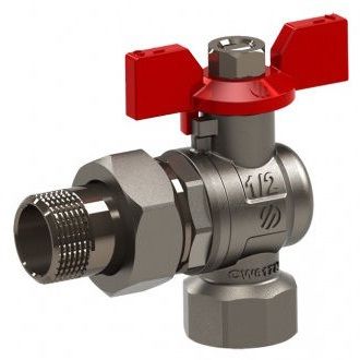 Кран шаровой ARCO Sena 1/2"x3/4" угловой с американкой полнопроходной