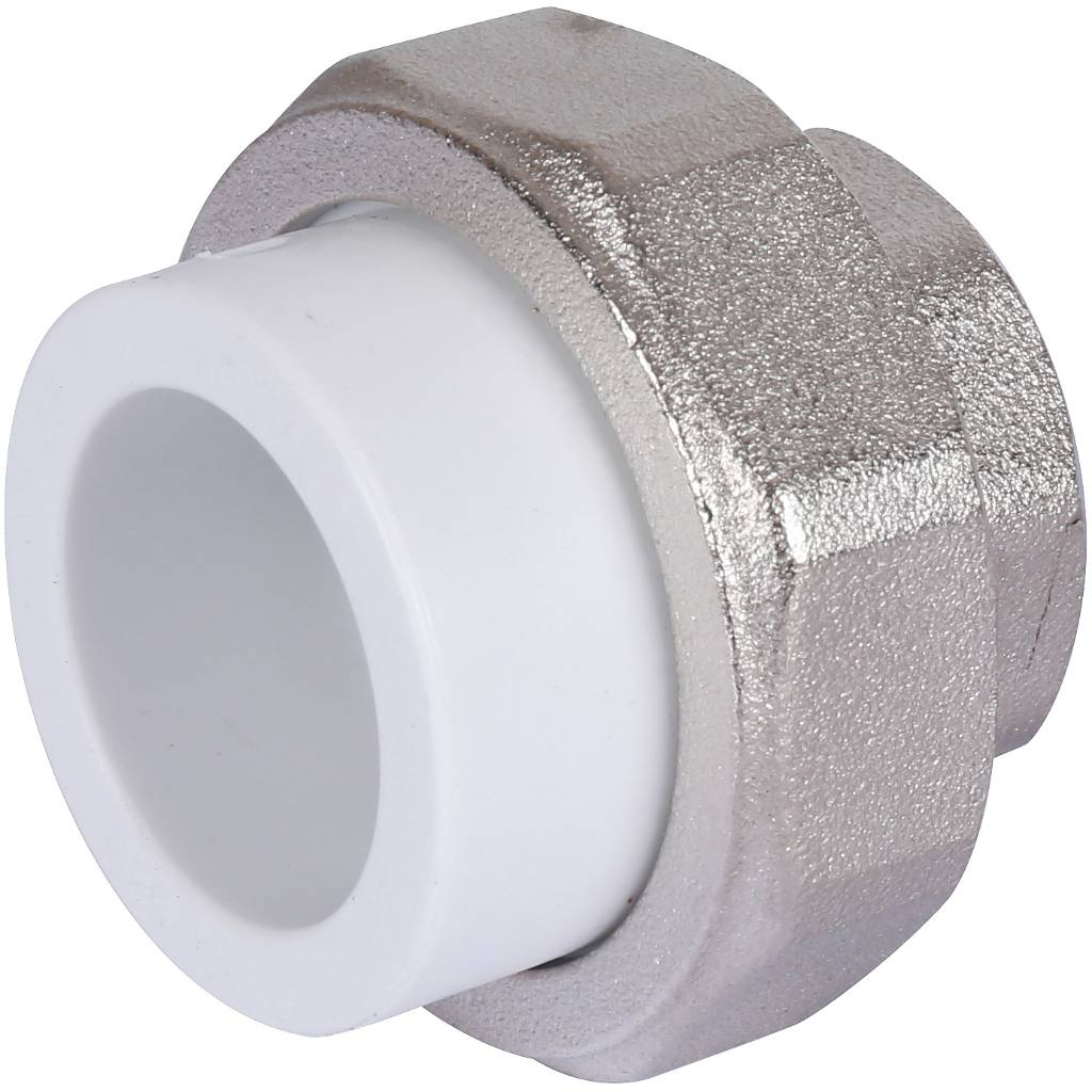 Муфта разъемная Политэк 25х3/4" ВР для полипропиленовых труб (сварка) белая
