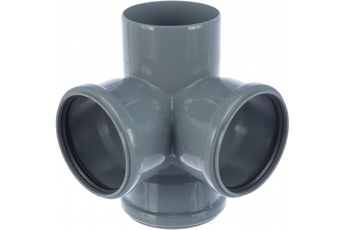 Крестовина двухплоскостная РосТурПласт PP-H Дн110х110х110х87° (серый)