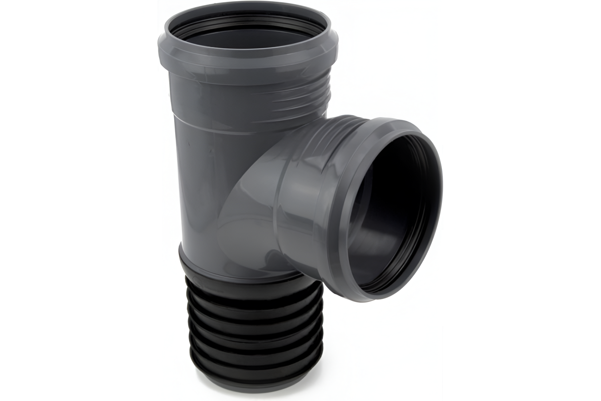 Тройник восстановитель раструба РосТурПласт PP-H Дн110х110х87° для внутренней канализации (серый)