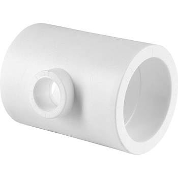 Тройник переходной Политэк 63x25x63 для полипропиленовых труб (сварка) белый