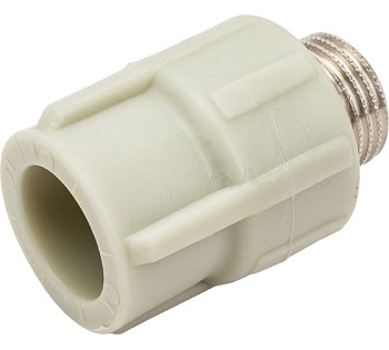 Муфта комбинированная Политэк 20x1/2" НР для полипропиленовых труб (сварка) серый