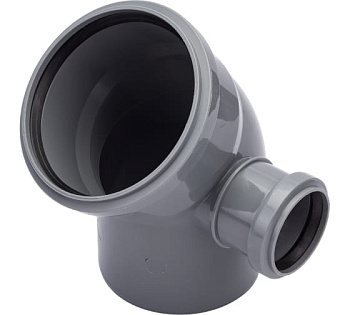 Отвод Политэк 110х45° с выходом 50 правый