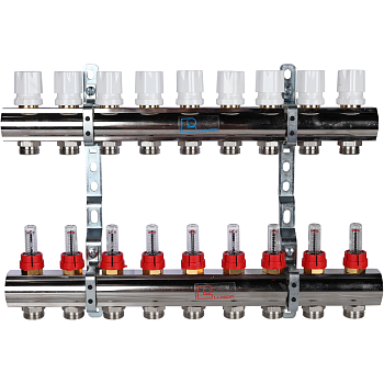 Коллекторная группа Luxor CD 473M/9 1х3/4ЕК 9 контуров с расходомерами
