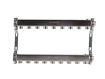 Коллектор ROMMER 1"х3/4" 9 выходов для радиаторной разводки