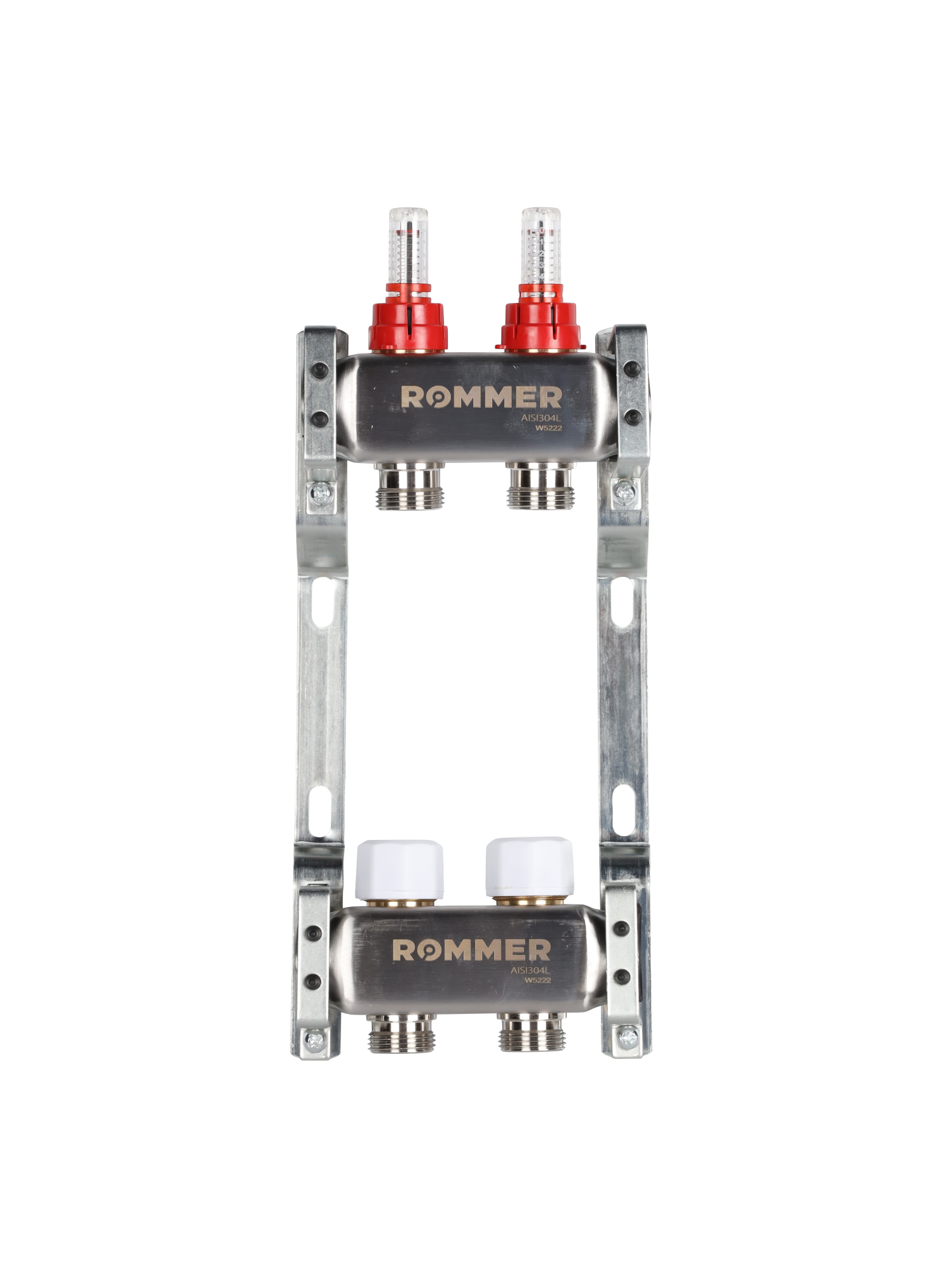 Коллектор ROMMER 1"х3/4" 2 выхода с расходомерами