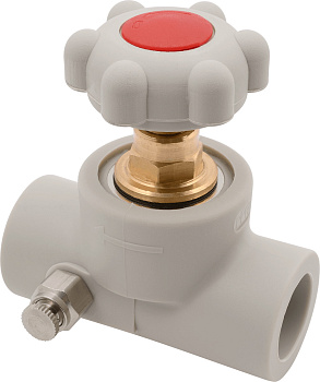 Вентиль AlcaPipe PPR 40мм прямоточный с выпускным клапаном AB275040000