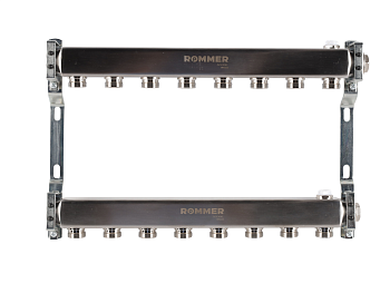 Коллектор ROMMER 1"х3/4" 8 выходов для радиаторной разводки