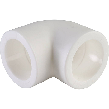 Угольник 90° Политэк 32 для полипропиленовых труб (сварка) белый