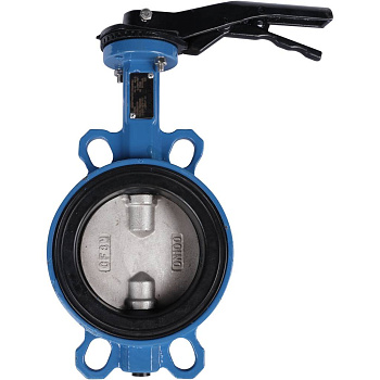 Дисковый поворотный затвор Tecofi Ду100 межфланцевый с ручкой (диск-нерж. сталь)