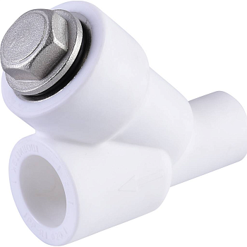 Фильтр сетчатый Политэк 20 для полипропиленовых труб (соединение муфта-штуцер)