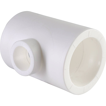 Тройник переходной Политэк 50x25x50 для полипропиленовых труб (сварка) белый