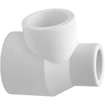 Тройник переходной Политэк 25х25х20 для полипропиленовых труб (сварка) белый